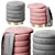 Luxury Velvet Pouffe with Dallas Design 3D model small image 1