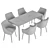 Contemporary Amster Chair and Centaur Table Set 3D model small image 6