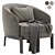 Elegant CHELSEA Fabric Armchair 3D model small image 2