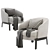 Elegant CHELSEA Fabric Armchair 3D model small image 4