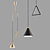 Modern Triangle Cone Pendant Light 3D model small image 3