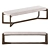 Mid Century Gray Wood Bench 3D model small image 1