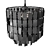 Modern Square Black/White Pendant Lamp 3D model small image 1