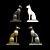 Egyptian Cat Sculpture 3D model small image 3