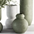 Green and Gray Vase and Plant Set 3D model small image 3