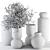 Green and Gray Vase and Plant Set 3D model small image 4