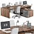 Modern Wood and White Office Set 3D model small image 1