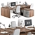 Modern Wood and White Office Set 3D model small image 2