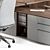 Modern Wood and White Office Set 3D model small image 5