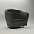 Sleek Modern Arm Chair 3D model small image 1