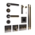 Sleek Hardware Set: Door Handle, Furniture Knobs & Switch 3D model small image 3
