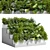 Stairway Greenery: Concrete Vase with Fern, Bush & Grass 3D model small image 1