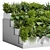 Stairway Greenery: Concrete Vase with Fern, Bush & Grass 3D model small image 3