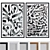 Modern Frame Set with Abstract Calligraphy Art  3D model small image 1