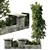 Eco Oasis: Urban Furniture with Green Benches & Plants 3D model small image 1