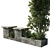 Eco Oasis: Urban Furniture with Green Benches & Plants 3D model small image 3