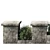 Eco Oasis: Urban Furniture with Green Benches & Plants 3D model small image 4