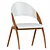 Elegant Walnut Wood & Cream Leatherette Dining Chair 3D model small image 1