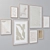 Set of Wall Paintings with Various Frame Colors 3D model small image 3