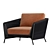 Sleek Salamander Lounge Chair 3D model small image 1