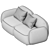 "Sundae 2-Seater Sofa: Sleek Elegance for Modern Living 3D model small image 6