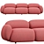 Sundae 3 Seater Sofa: Modern Elegance 3D model small image 1