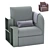 Comfort Lounge Upholstered Sofa 3D model small image 1