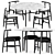 Elegant Emilia Chair and Hubert Round Table Set 3D model small image 6