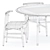 Elegant Emilia Chair and Hubert Round Table Set 3D model small image 10