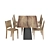 Italian Wood Dining Set- Riva 1920 BEDROCK PLANK & PIANO DESIGN 3D model small image 2