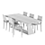 Italian Wood Dining Set- Riva 1920 BEDROCK PLANK & PIANO DESIGN 3D model small image 3