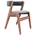 Title: Kai Kristiansen Teak Chair with Black Skai 3D model small image 3