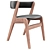 Title: Kai Kristiansen Teak Chair with Black Skai 3D model small image 5