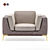 Luxury TL-3028 Armchair with Genuine Leather 3D model small image 2