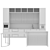 Versatile Modern Kitchen: Customizable Size & Color 3D model small image 7