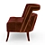 Naj Velvet Armchair: Luxurious Comfort 3D model small image 4