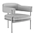 Elegant Isabella Armchair 3D model small image 4