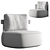 Pierre Armchairs: Irregular and Inviting 3D model small image 5