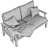 Ventura 2-Seater Sofa: Stylish Deep Seating 3D model small image 5