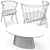 Sleek Black Dining Set 3D model small image 5