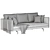 Sleek Alberta Salotti 3-Seater 3D model small image 4