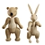 Kay Bojesen PBR Bear and Rabbit Figurine Collection 3D model small image 1