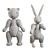 Kay Bojesen PBR Bear and Rabbit Figurine Collection 3D model small image 7