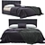 Black Uvaia Upholstered Headboard 3D model small image 3