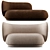 Modern Scandinavian Rico Divan & 2 Seat Sofa 3D model small image 1