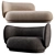 Modern Scandinavian Rico Divan & 2 Seat Sofa 3D model small image 2