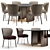 Luxury Fendi Casa Dining Set 3D model small image 7