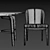 Giorgetti Comfort Chair & Elegant Blade Table 3D model small image 6