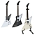 Gibson Explorer Electric Guitar (White, Black, Beige) 3D model small image 1