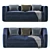 Elegant Indigo Sofa: Modern Design 3D model small image 1